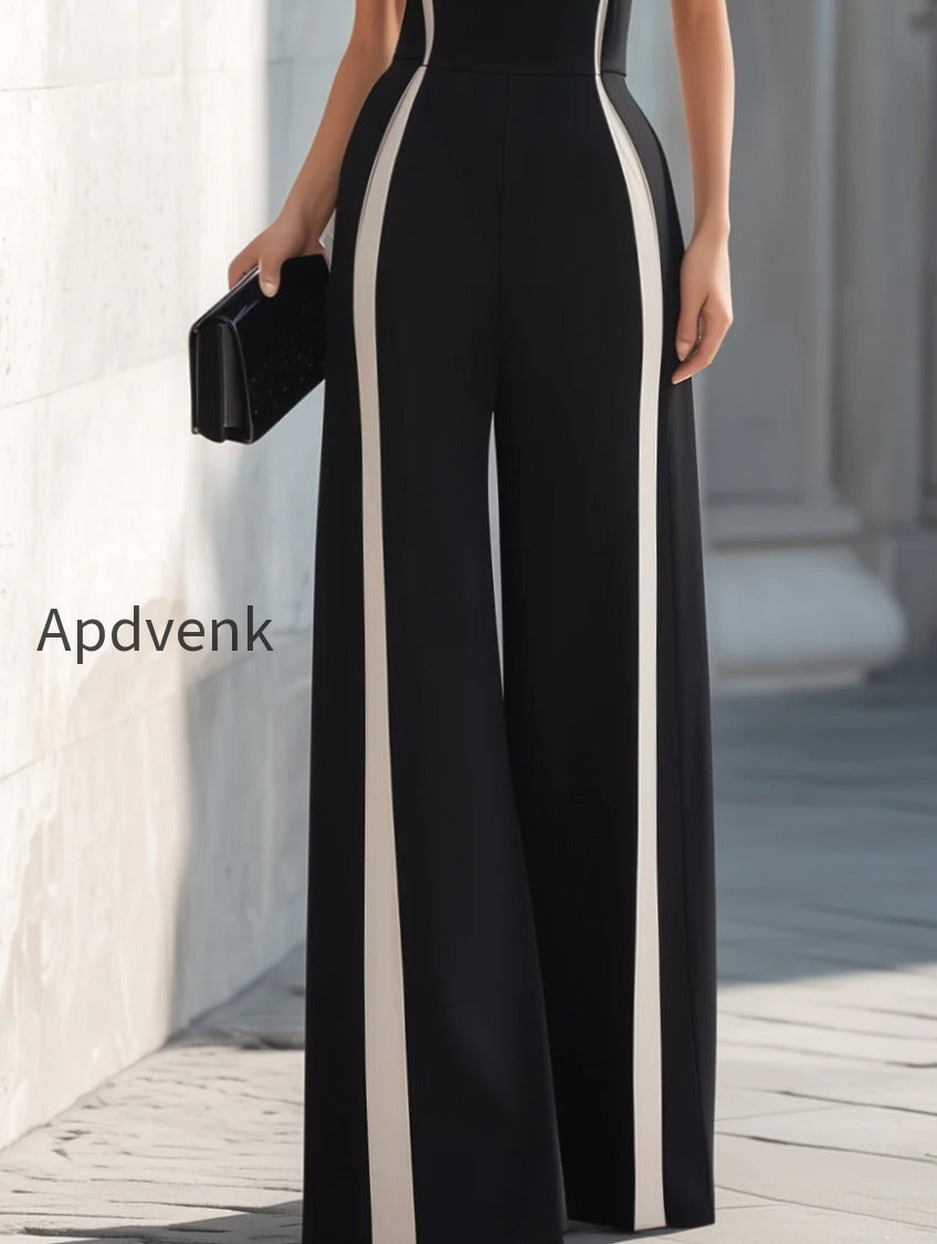 high-neck-contrast-panel-wide-leg-jumpsuit