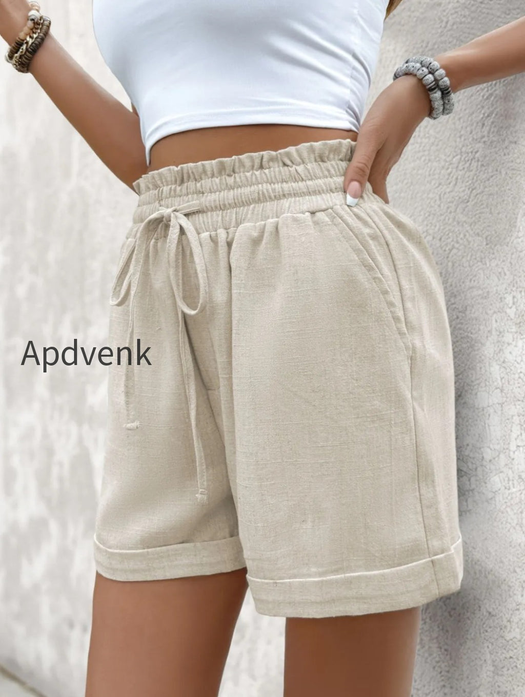 frill-drawstring-shorts