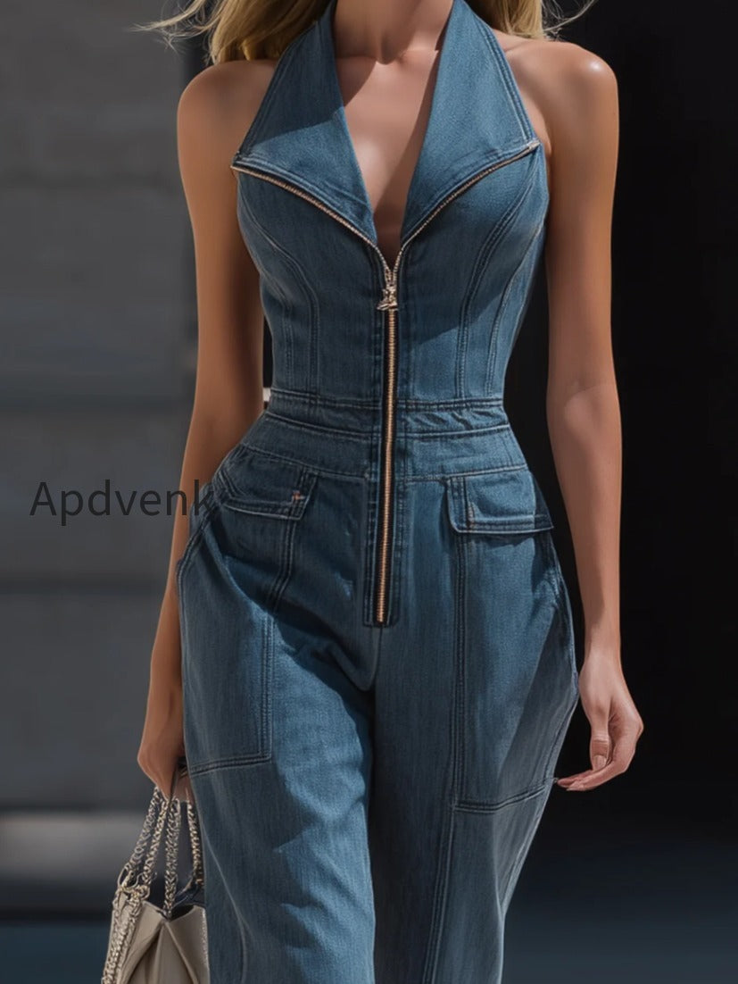 denim-halter-neck-zip-front-cropped-leg-jumpsuit