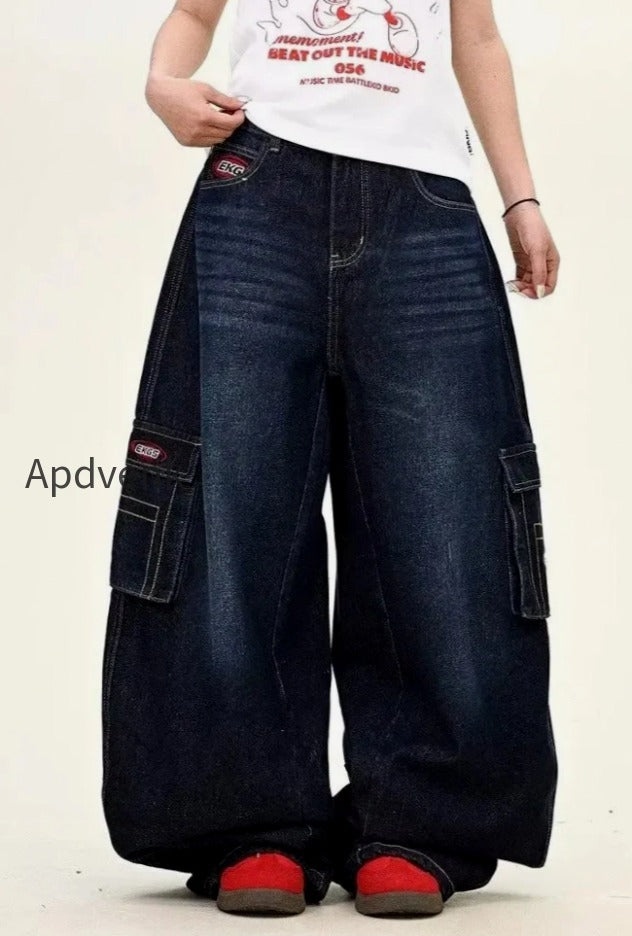 db-dark-blue-cargo-wide-leg-jeans