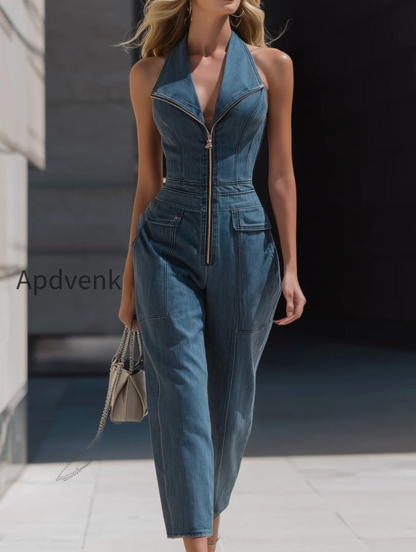 denim-halter-neck-zip-front-cropped-leg-jumpsuit
