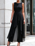 sleeveless-layered-chiffon-overlay-jumpsuit