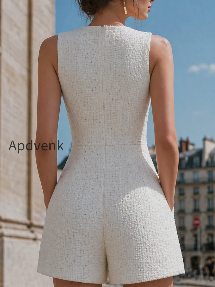 sleeveless-boucle-button-front-tailored-short-jumpsuit